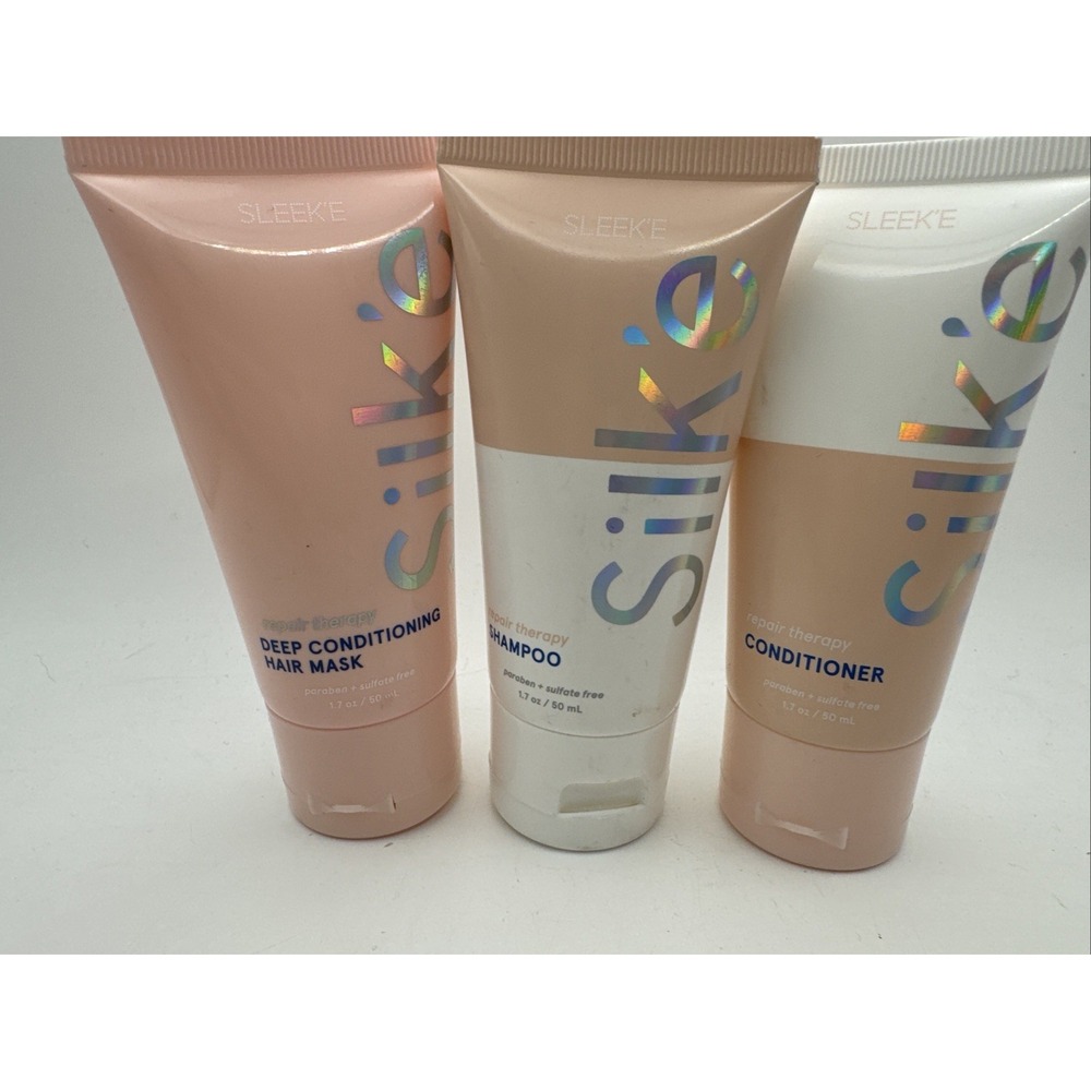 Silke Sleeke Shampoo Conditioner Deep Set 1.7 Oz Set Trial Travel